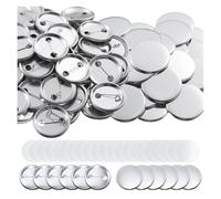 Blank Button Making Supplies 100PCS 25-75mm Round Badge Parts Plastic/Frosted Pin Kit for Maker Machine Efficiently DIY(Plastic,32mm)