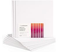 Blank Canvas Panel Boards (8x8, 10 PK) - White Canvases for Professional Artist - Acid-Free Paint Board for Oil & Acrylic Painting by CreativePeak