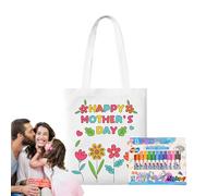 Blank Canvas Tote Bags - Coloring Candy Bags - Mother's Day Educational Art Craft with Paint Pens for Kids Ages 3+ Boys Girls Classroom Kindergarten Home Outdoor Travel