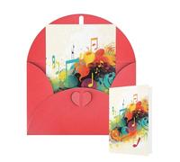 Blank Card 10x15 CM Happy Birthday Card with Envelopes Abstract Music Themed Greeting Cards for All Occasions Thinking of You Cards for Wedding Business Invitation