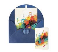 Blank Card 10x15 CM Happy Birthday Card with Envelopes Abstract Music Themed Greeting Cards for All Occasions Thinking of You Cards for Wedding Business Invitation