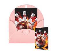 Blank Card 10x15 CM Happy Birthday Card with Envelopes Bowling Ball Greeting Cards for All Occasions Thinking of You Cards for Wedding Business Invitation