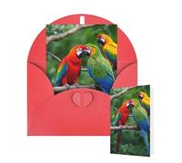 Blank Card 10x15 CM Happy Birthday Card with Envelopes Colorful Parrots On Tree Greeting Cards for All Occasions Thinking of You Cards for Wedding Business Invitation