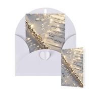 Blank Card 10x15 CM Happy Birthday Card with Envelopes Flute Music Greeting Cards for All Occasions Thinking of You Cards for Wedding Business Invitation