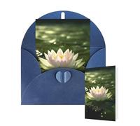 Blank Card 10x15 CM Happy Birthday Card with Envelopes Lotus on water Greeting Cards for All Occasions Thinking of You Cards for Wedding Business Invitation