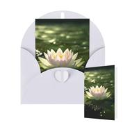 Blank Card 10x15 CM Happy Birthday Card with Envelopes Lotus on water Greeting Cards for All Occasions Thinking of You Cards for Wedding Business Invitation