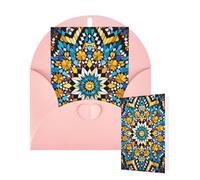 Blank Card 10x15 CM Happy Birthday Card with Envelopes Moroccan Color Pattern Greeting Cards for All Occasions Thinking of You Cards for Wedding Business Invitation