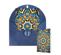 Blank Card 10x15 CM Happy Birthday Card with Envelopes Moroccan Color Pattern Greeting Cards for All Occasions Thinking of You Cards for Wedding Business Invitation