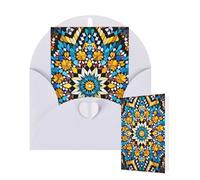 Blank Card 10x15 CM Happy Birthday Card with Envelopes Moroccan Color Pattern Greeting Cards for All Occasions Thinking of You Cards for Wedding Business Invitation