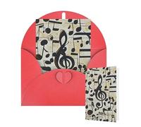 Blank Card 10x15 CM Happy Birthday Card with Envelopes Music Notes Print Greeting Cards for All Occasions Thinking of You Cards for Wedding Business Invitation