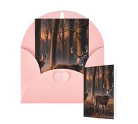 Blank Card 10x15 CM Happy Birthday Card with Envelopes Nature wild Animal Deers Greeting Cards for All Occasions Thinking of You Cards for Wedding Business Invitation