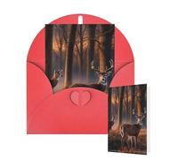 Blank Card 10x15 CM Happy Birthday Card with Envelopes Nature wild Animal Deers Greeting Cards for All Occasions Thinking of You Cards for Wedding Business Invitation