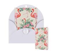 Blank Card 10x15 CM Happy Birthday Card with Envelopes Watercolor Flamingo Greeting Cards for All Occasions Thinking of You Cards for Wedding Business Invitation