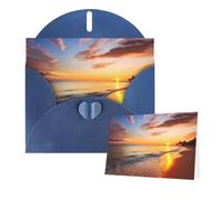 Blank Card with Envelopes Birthday Card Blank Inside Tropical Sunrise on The Beach Greeting Card Note Cards 4 x 6 in