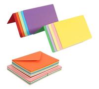 Blank Cards and Envelopes, 4x6 inch 50 Set Half Fold Blank Note Cards, 10 Colors Plain Cards and Envelopes for Invitation and Greeting Cards Wedding Birthday