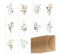 Blank Cards and Envelopes Card Envelopes 10Pcs Floral Stationery Set Fresh Flower Prints Complete Kit Fine Craftsmanship for Birthdays Thank You Garden Parties Home Use Gift Givers Craft Enthusiasts