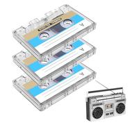 Blank Cassette Tapes 90min,3 Pcs Blank Cassette Tapes for Recording, Blank Tapes for Recording,90 Min Recording Time Cassette Tapes Blank for Car Stereo Systems Or Other Devices