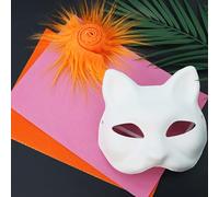 Blank Cat Therian White 3 pcs Therian Cat DIY Kit The Mask Costume(a-Yellow,19X17CM)