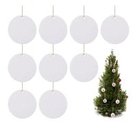 Blank Christmas Ornaments, 8Pcs Sublimation Christmas Ornament Blanks Ceramic Sublimation Ornament Blanks 3" Round Ornaments Bulk for Crafting, Personalization