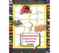 Blank Comic Book Create For Your Own Comics: Templates Of Fun Draw Your Own Comics - Express Your Kids or Teens Talent and Creativity with This Lots ... Large Print 8.5 x 11 Inch 105 Pages (Vol.12)