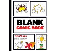 Blank Comic Book: Create Your Own Comic Strip, Blank Comic Panels, 135 Pages, Red (Large, 8.5 x 11 in.)