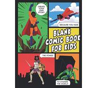 Blank Comic Book For Kids: Little African American Black Brown Superheroes Cartoon Cover: Draw & Create Your Own Story: Various Templates Included