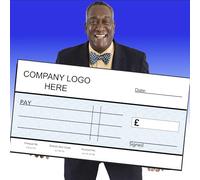 Blank Company Presentation Charity Cheque Check 100cm x 50m for Photoshoots Presentations Resuse with Write/Wipe Pen V3*