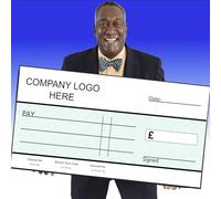 Blank Company Presentation Charity Cheque Check 100cm x 50m for Photoshoots Presentations Resuse with Write/Wipe Pen V2*