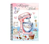 Blank Cookbook, Recipe Notebook, 100 Sheets Spiral Planner Handwritten Organizer, Meal Journal Recording Template with Clean Layout for Kitchen Travel Beginners Daily Prep Birthday Gift Use