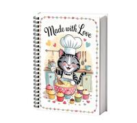 Blank Cookbook | Spiral Bound Blank Meal Folder - Notebook for Meal Planning | Cooking and Baking, Kitchen, Home, Restaurant, Apartment and College Dorm