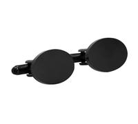 Blank Cufflinks 15pcs Classic Black Golden Silvery Blank Design Mens Stainless Steel Oval Cufflinks Laser Engraving Ellipse Sleeve Button(GB0001-2-BL)