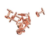 Blank Cufflinks 50pcs Antiqued Bronze Black Gold 12mm Round Blank Setting Cuff Links Findings(Rosegold)