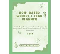 Blank Date Planner with Goal charts and Medical documentation page.: Cleaning chart and yearly goal section.