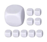 Blank Dice Set - 10X White Acrylic Cubes, Rounded Six Sided Writable Blocks, DIY Numbering Tool | Customizable Dice for Math Games, Counting, Learning, Building Blocks, Craft Projects