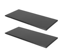 Blank Door Nameplate Sign Self Adhesive 2pcs Stainless Steel Black | 11 X 4.72 Inch Size, Brushed Finish, Rounded Edges, for Room Entrances and Hallways