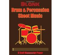 Blank Drum & Percussion Sheet Music: 8 Staff Manuscript Paper