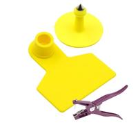 Blank Ear Tags for Livestock Identification, 100 Pieces for Cattle, Pigs, Goats, Sheep; Includes Ear-Marking and Numbering Pliers