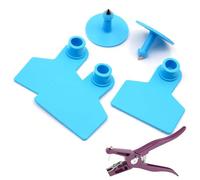 Blank Ear Tags for Livestock Identification, 100 Pieces for Cattle, Pigs, Goats, Sheep; Includes Ear-Marking and Numbering Pliers