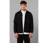 Blank Essentials Men's Long Sleeve Button-Up Coach Jacket in Black | Size: Large Blank Essentials Black L