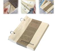 Blank Fabric Sketchbook,Handy Portable Blank Fabric Sketchbook,Art Journaling Fabric Sketchbook,Blank Sketch Book,Sketchbook for Drawing for Linen for Linen Stitchbook for Drawing,Writing (Off-White)