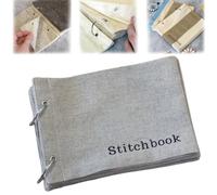 Blank Fabric Sketchbook, Portable Stitch Fabric Sketchbook, with Unique Folding Design for Linen Stitchbook for Drawing, Writing (Grey)