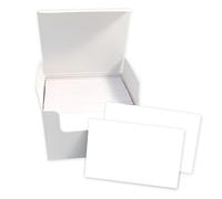 Blank Flash Cards 200 Pack - 85 x 55mm Bright White 300gsm Uncoated Cards for Revision, Study, Memory Learning & Crafts - Ocean Pads (70093)