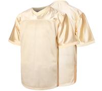 Blank Football Jersey,90s Hip Hop Sports Mesh Practice Plain Football Shirt, Beige, S