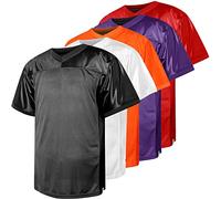 Blank Football Jersey,90s Hip Hop Sports Mesh Practice Plain Football Shirt, Black, XL