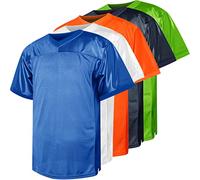 Blank Football Jersey,90s Hip Hop Sports Mesh Practice Plain Football Shirt, Blue, S