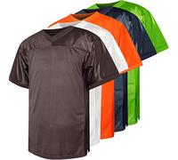 Blank Football Jersey,90s Hip Hop Sports Mesh Practice Plain Football Shirt, Brown, Medium