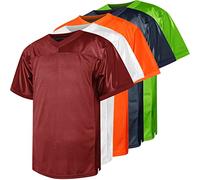 Blank Football Jersey,90s Hip Hop Sports Mesh Practice Plain Football Shirt, Claret, XXL