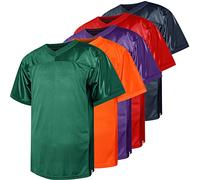 Blank Football Jersey,90s Hip Hop Sports Mesh Practice Plain Football Shirt, Dark-green, XXL