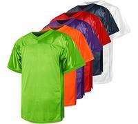Blank Football Jersey,90s Hip Hop Sports Mesh Practice Plain Football Shirt, Grass-green, L