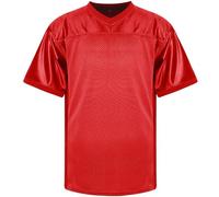 Blank Football Jersey,90S Hip Hop Sports Mesh Practice Plain Football Shirt Gym T-Shirts Mens UK Moisture Wicking Running Tops for Men Breathable Short Sleeve Gifts Red
